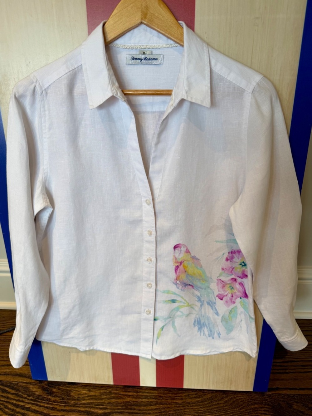 Tommy Bahama Women’s White Linen Shirt Size S